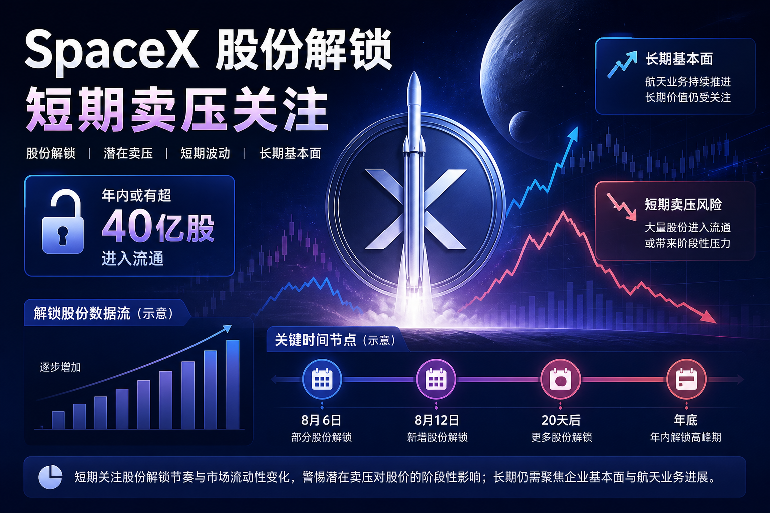 SpaceX 年内或有超 40 亿股进入流通,短期股价面临潜在卖压