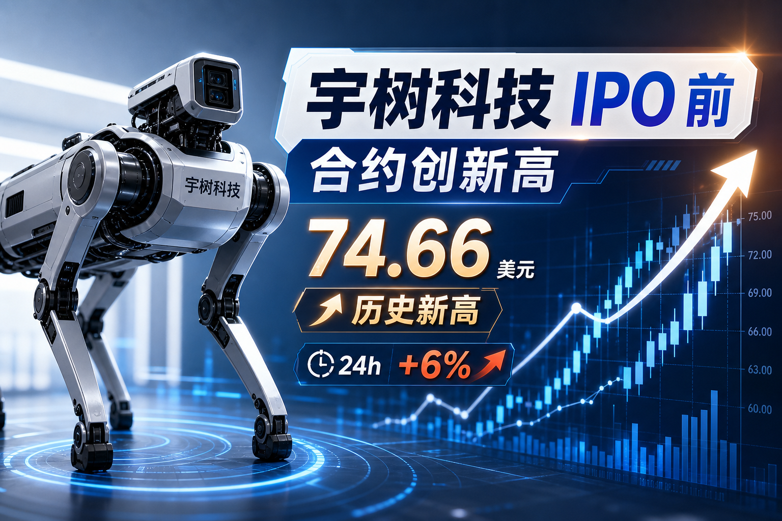 宇树科技 IPO 前永续合约突破 74 美元,创历史新高