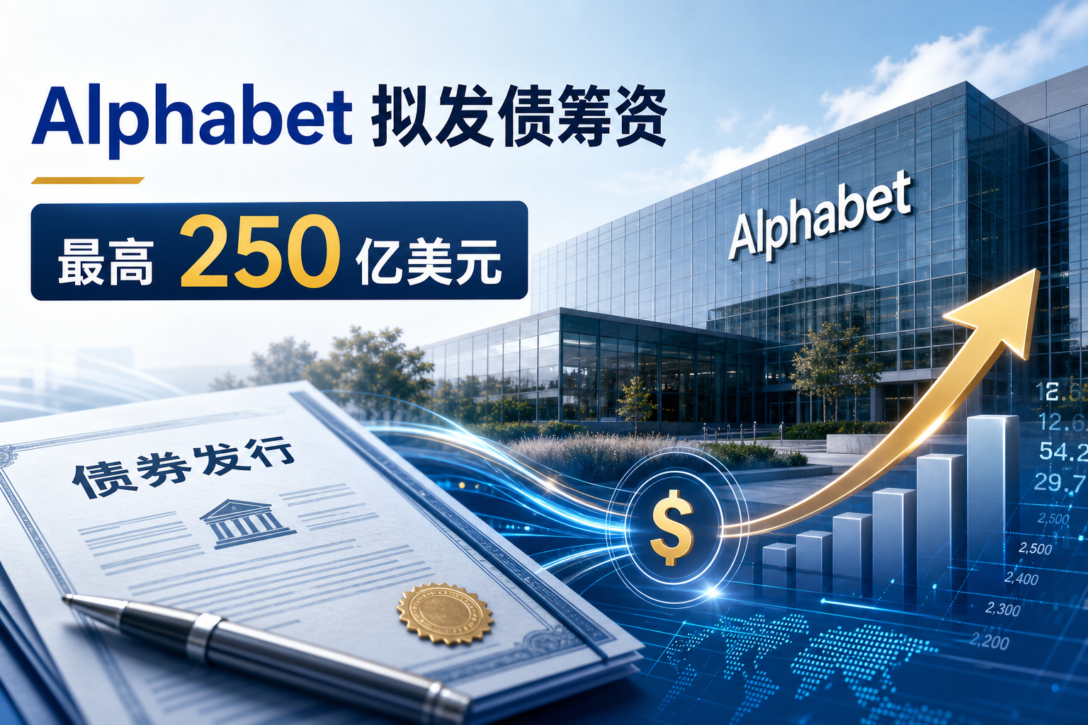 Alphabet 计划发行债券筹资最高 250 亿美元