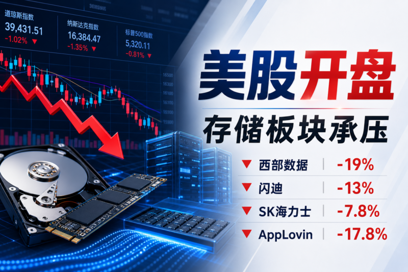 美股开盘:存储板块承压,西部数据跌 19%-指挥使社区 - 真实线索、热点议题与深度观察