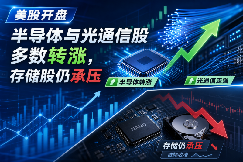 美股开盘半导体与光通信股多数转涨，LITE 涨超 2%，存储股仍承压-指挥使社区 - 真实线索、热点议题与深度观察