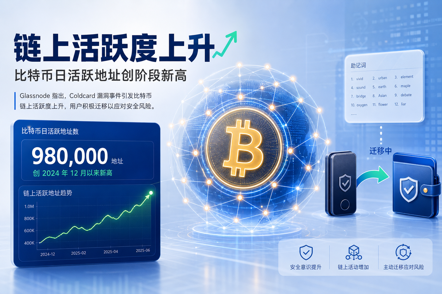 Glassnode:Coldcard 漏洞事件致比特币日活跃地址数创阶段新高