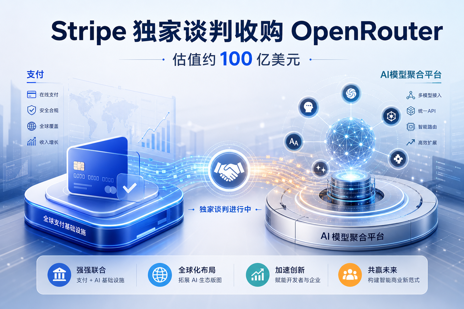 Stripe 正就收购 OpenRouter 进行独家谈判,交易估值约 100 亿美元