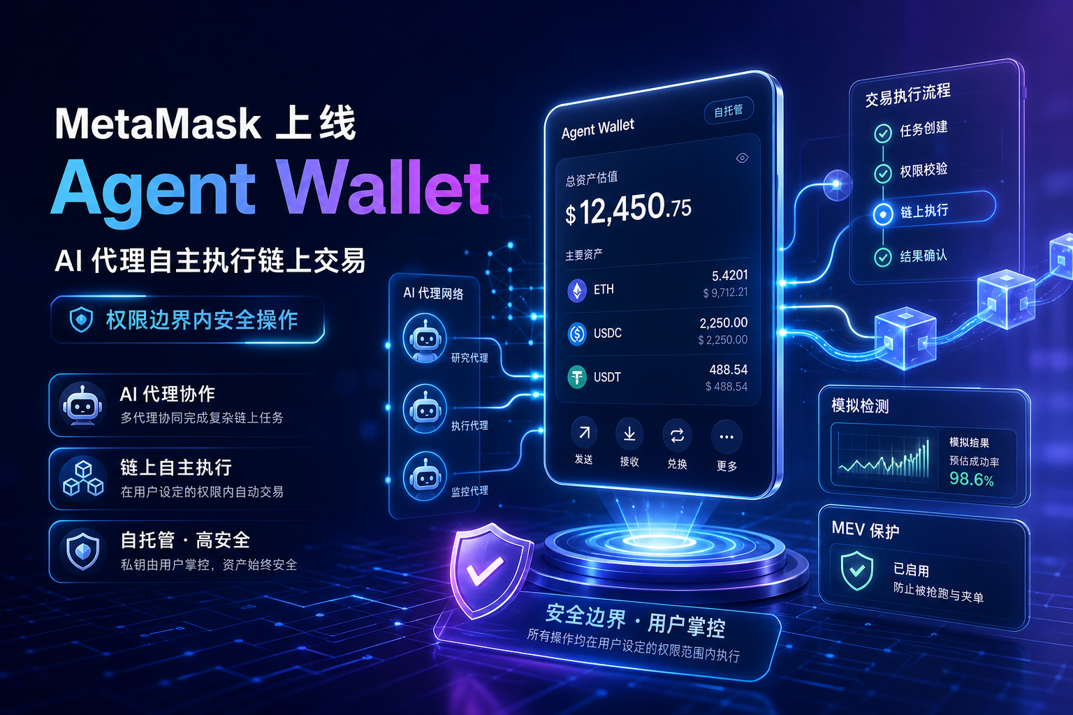 MetaMask 正式上线 Agent Wallet,支持 AI 代理自主执行链上交易