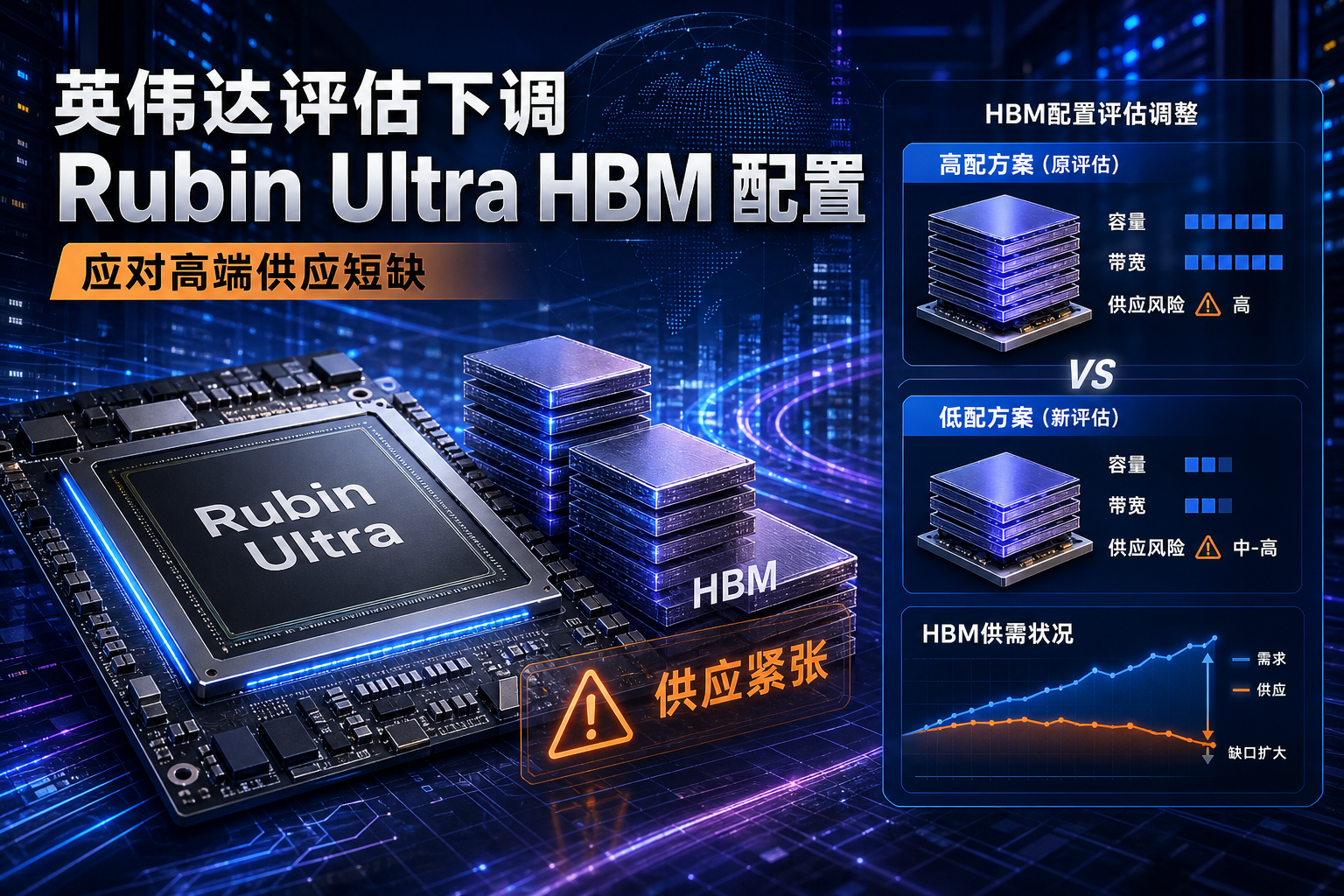 英伟达评估下调 Rubin Ultra HBM 配置,以应对高端供应短缺