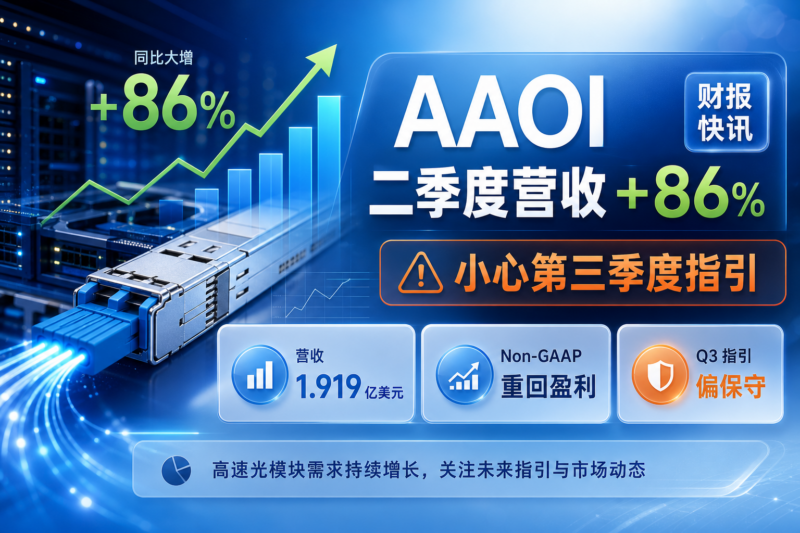 AAOI 第二季度营收同比增长 86%，第三季度展望偏保守-指挥使社区 - 真实线索、热点议题与深度观察