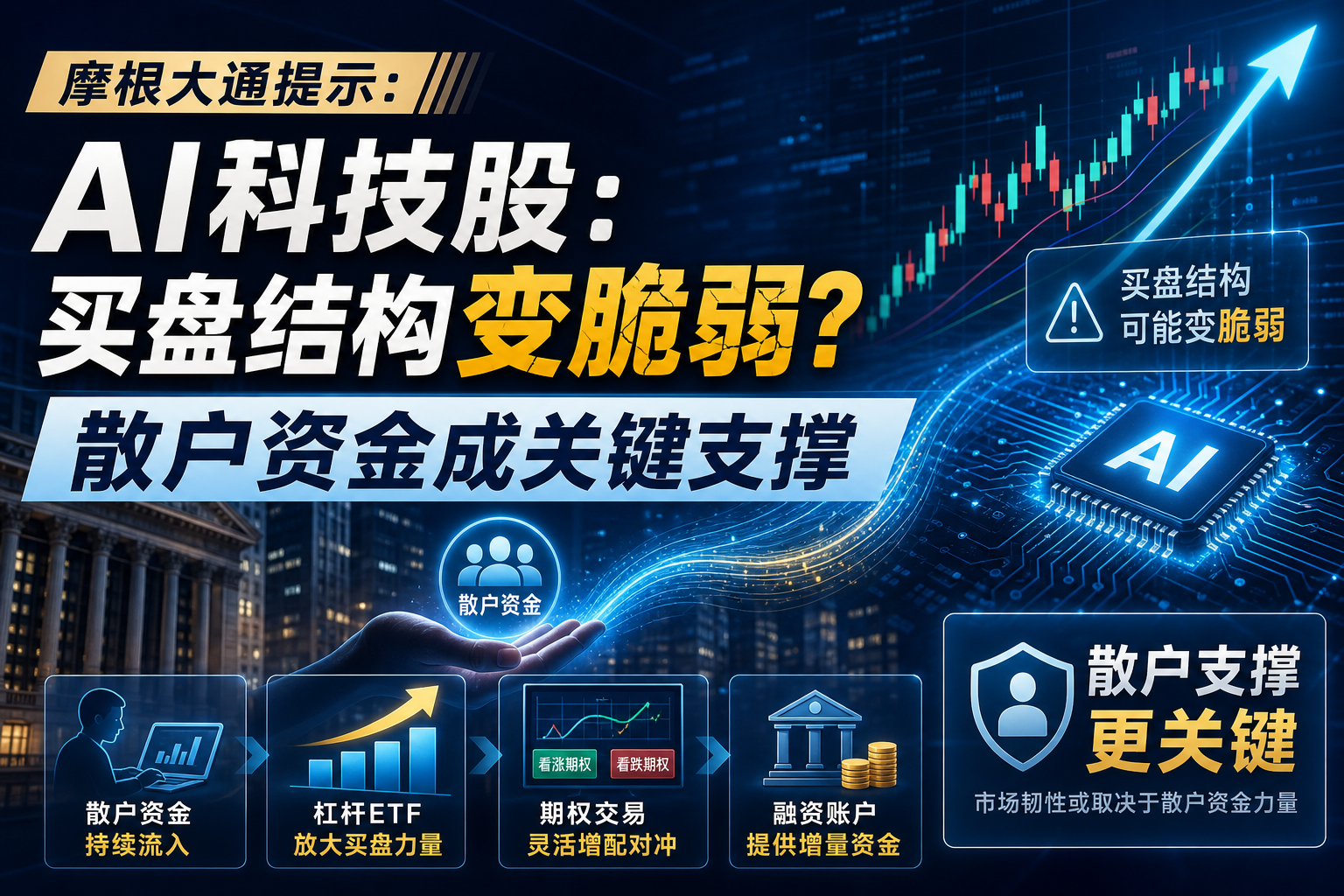 摩根大通:AI/科技股买盘结构或变脆弱,散户资金将成为更关键支撑