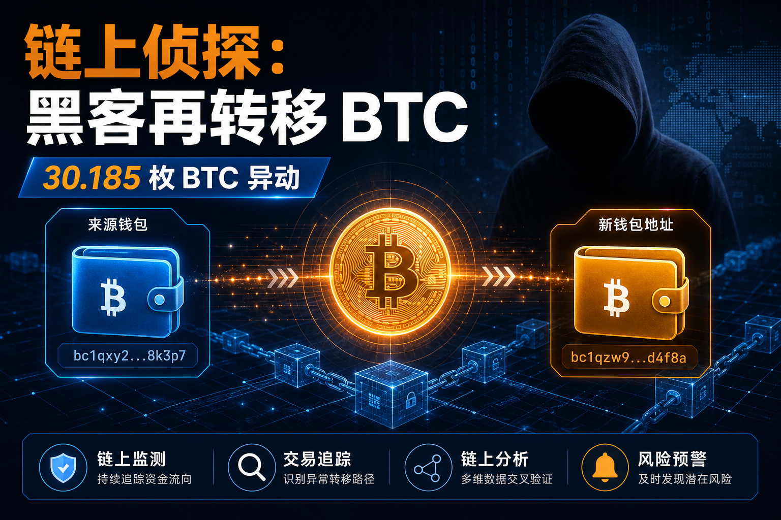 链上侦探:窃取 2055 枚 BTC 的 Coldcard 黑客再次活动,转移 30.185 枚 BTC