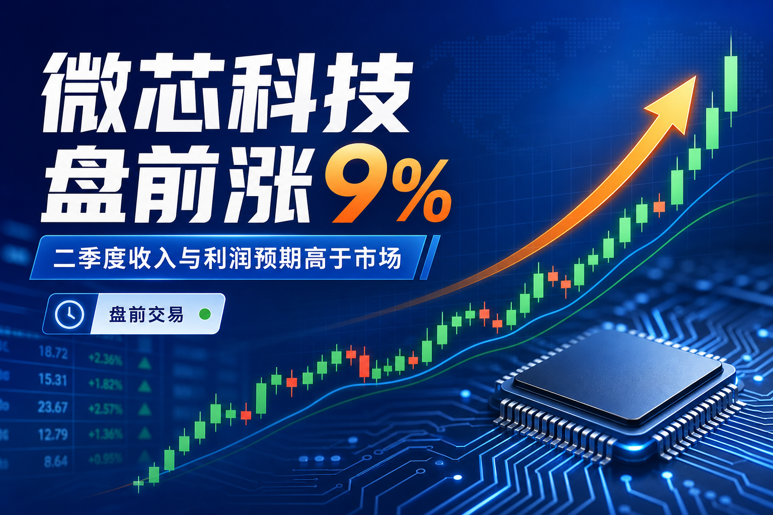 微芯科技盘前上涨 9%，公司预计第二季度收入和利润高于预期