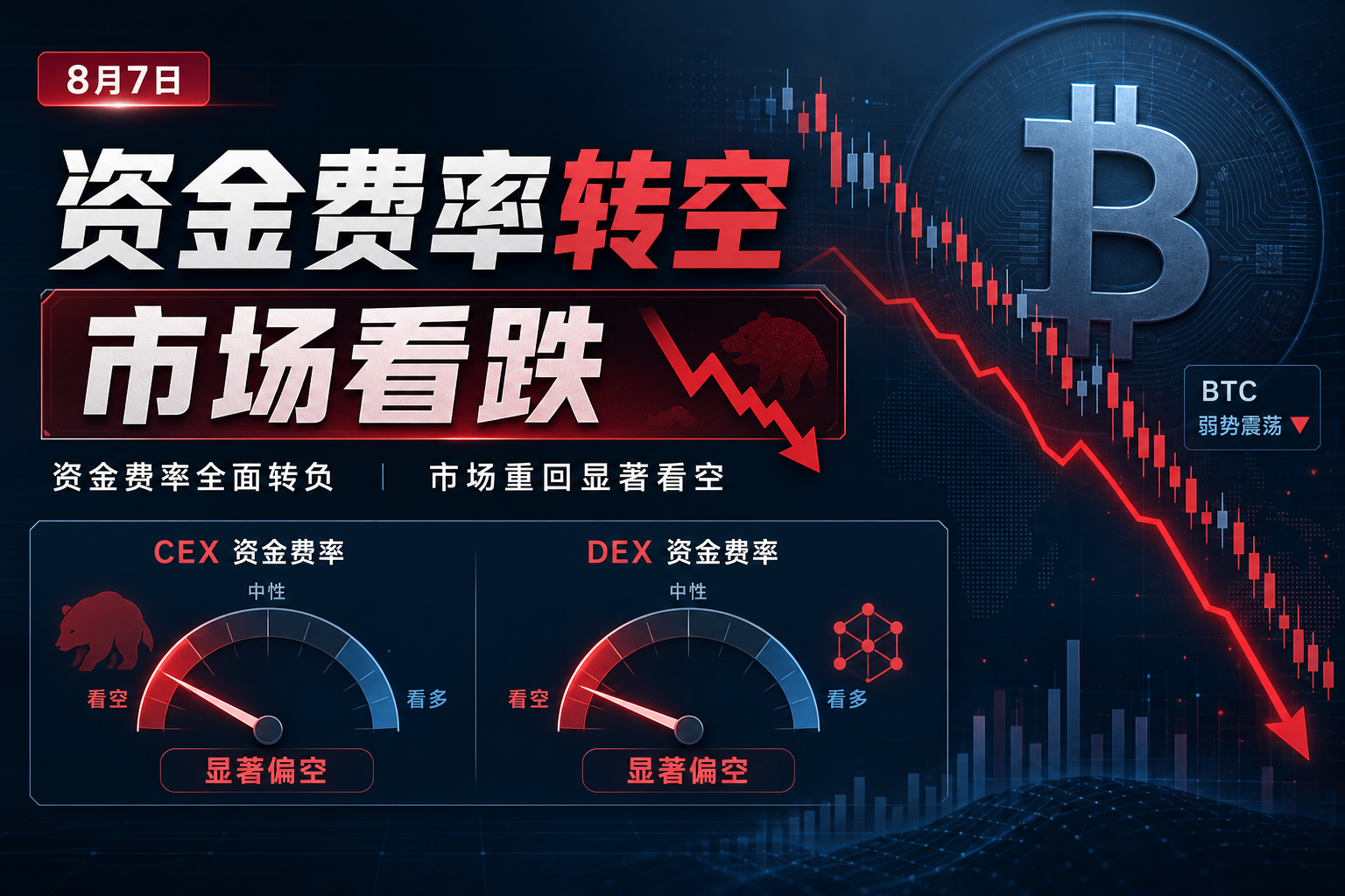 主流 CEX、DEX 资金费率显示市场重回显著看空