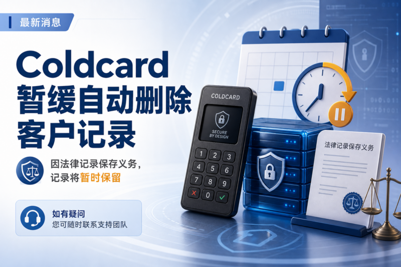 Coldcard 将暂时保留原定自动删除的客户记录-指挥使社区 - 真实线索、热点议题与深度观察