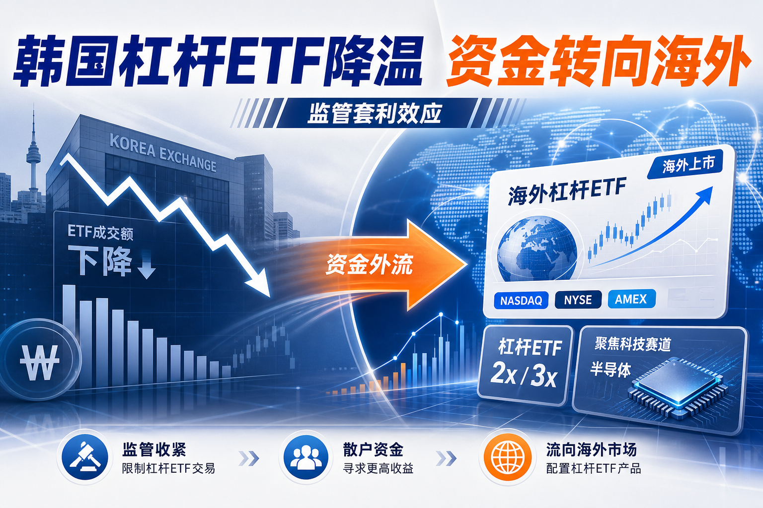 韩国杠杆 ETF 新规实施后，部分散户资金转向海外产品