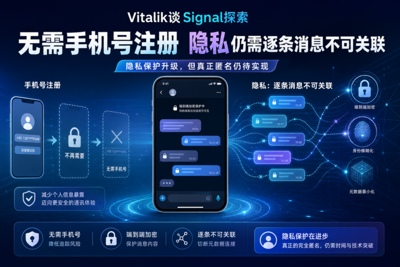 Vitalik:Signal 正探索无需手机号注册,真正隐私仍需“逐条消息不可关联”-指挥使社区 - 真实线索、热点议题与深度观察