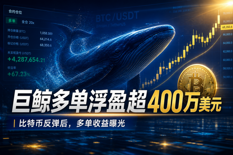 巨鲸「先定10个大目标」晒比特币多单收益:浮盈超400万美元-指挥使社区 - 真实线索、热点议题与深度观察