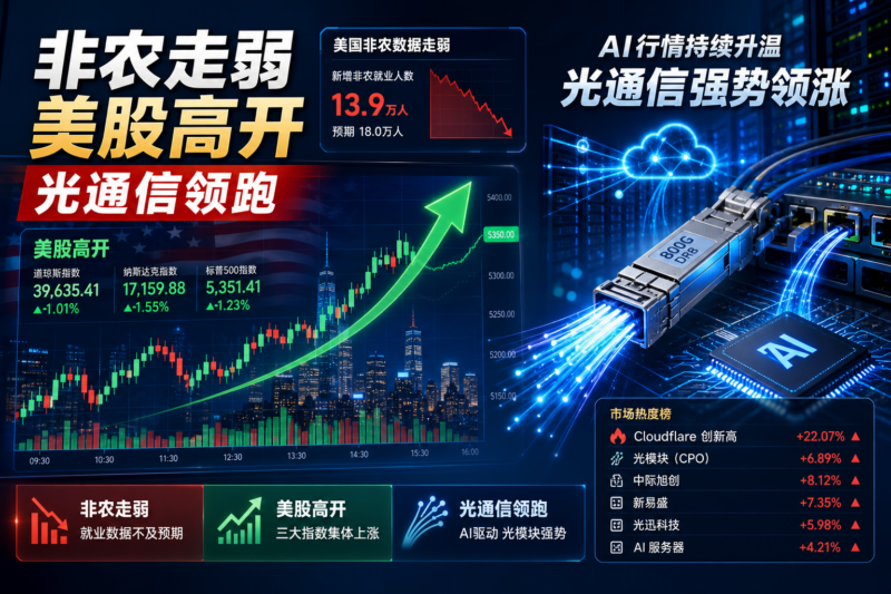 非农数据意外走弱，美股集体高开，光通信板块继续领跑 AI 行情-指挥使社区 - 真实线索、热点议题与深度观察