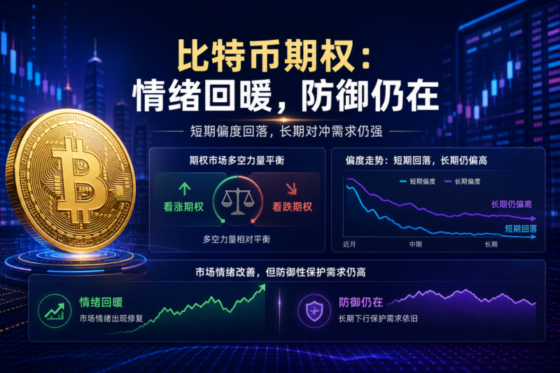 比特币期权情绪正在改善,但长期下行保护需求仍高-指挥使社区 - 真实线索、热点议题与深度观察