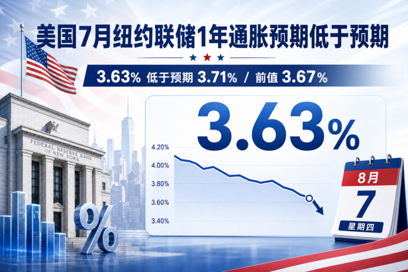 美国 7 月纽约联储 1 年通胀预期低于预期-指挥使社区 - 真实线索、热点议题与深度观察
