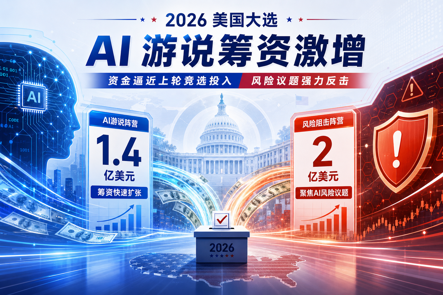 亲 AI 游说组织已筹资 1.4 亿美元,规模逼近加密行业上轮竞选投入