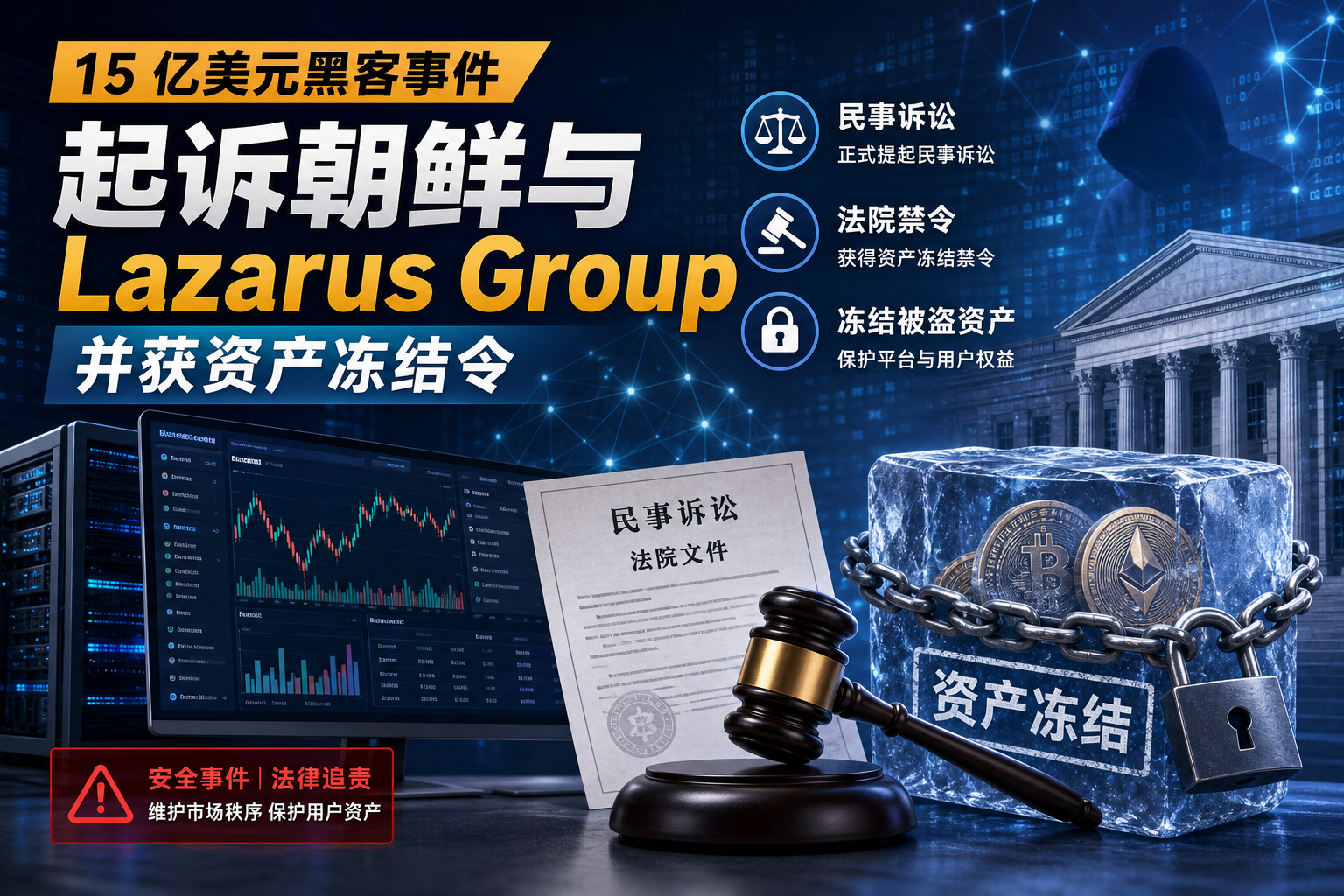 Bybit 就 15 亿美元黑客事件起诉朝鲜和 Lazarus Group,并获资产冻结令