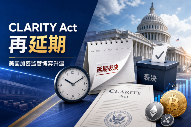 美国加密监管法案再遭延期,CLARITY Act 或拖至中期选举前博弈-指挥使社区 - 真实线索、热点议题与深度观察