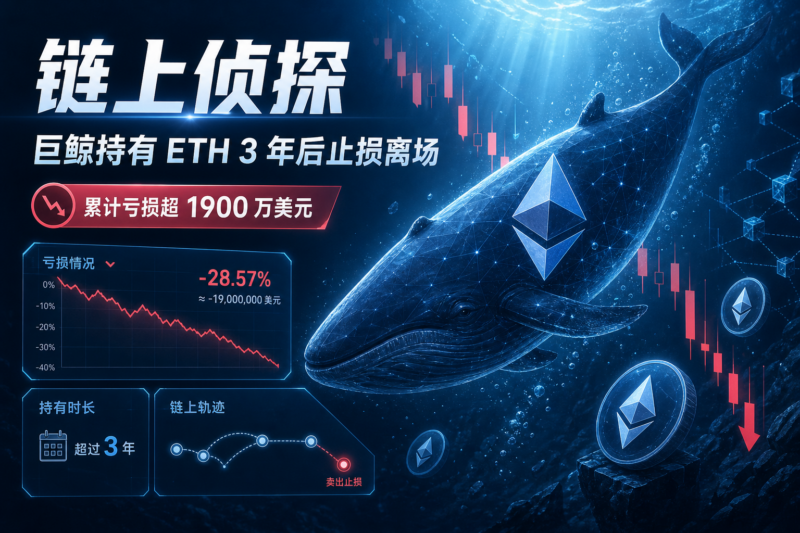链上侦探|某巨鲸持有 ETH 超 3 年后止损离场,亏损超 1900 万美元-指挥使社区 - 真实线索、热点议题与深度观察