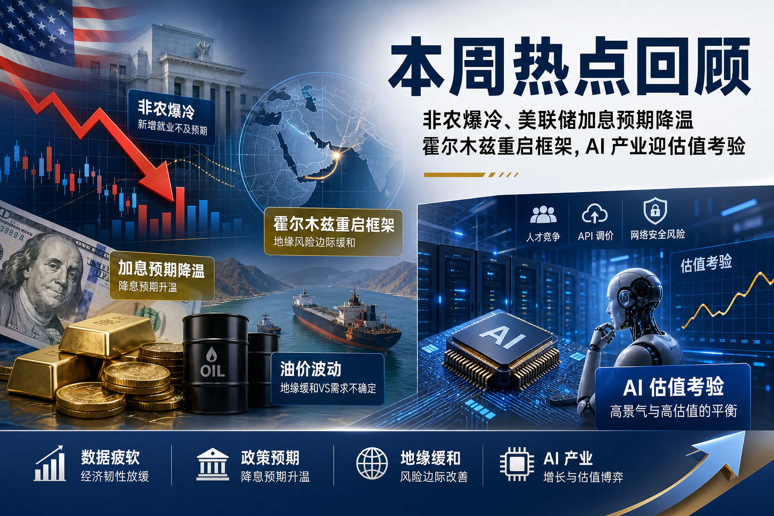 本周热点回顾:非农爆冷、美联储加息预期降温,霍尔木兹重启框架,AI 产业迎估值考验