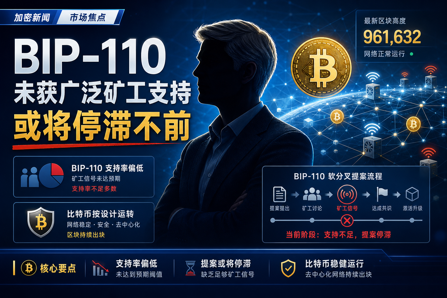Michael Saylor:BIP-110 未获广泛矿工支持,或将停滞不前