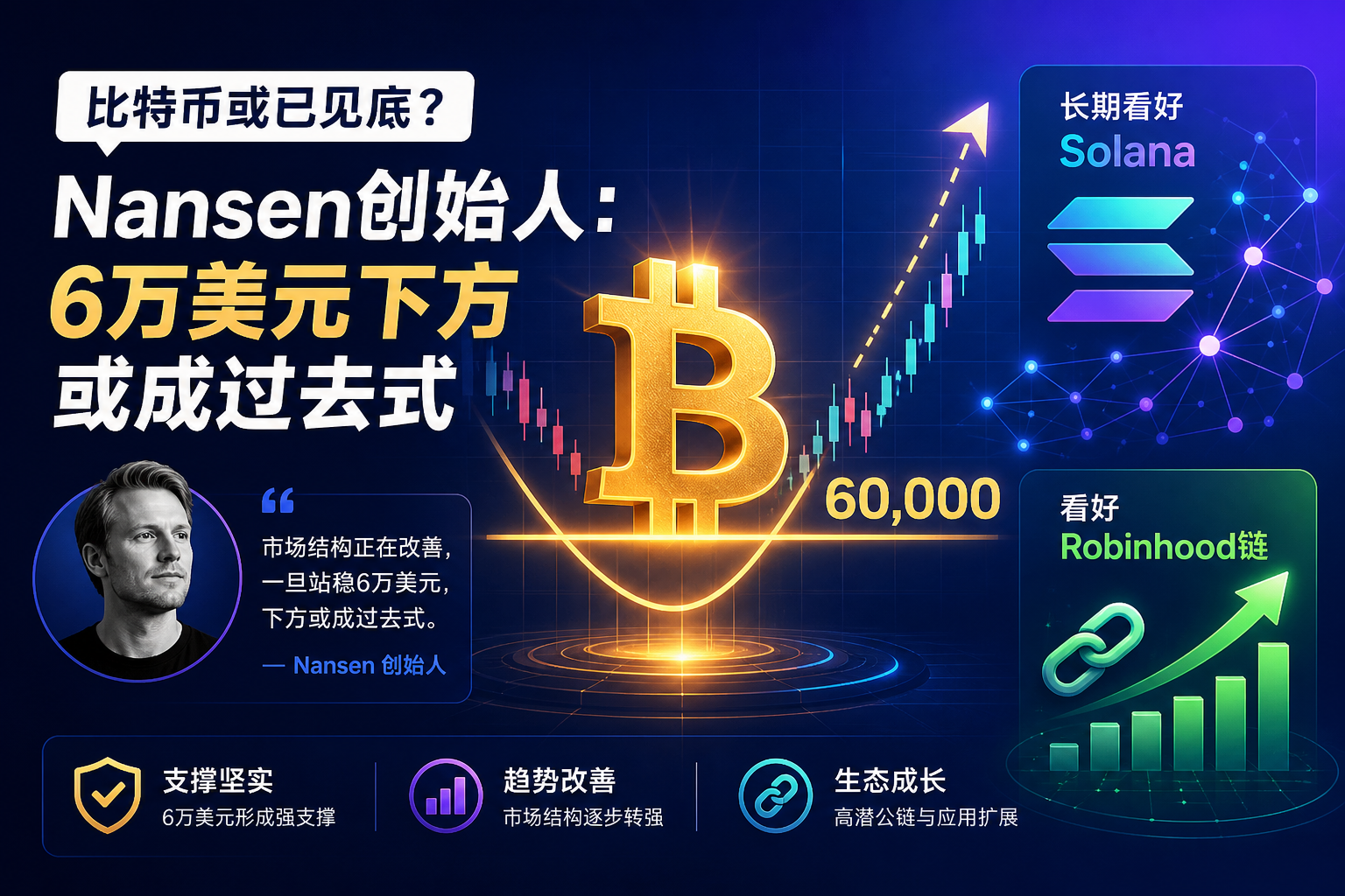 Nansen 创始人:比特币或不会再跌破 6 万美元