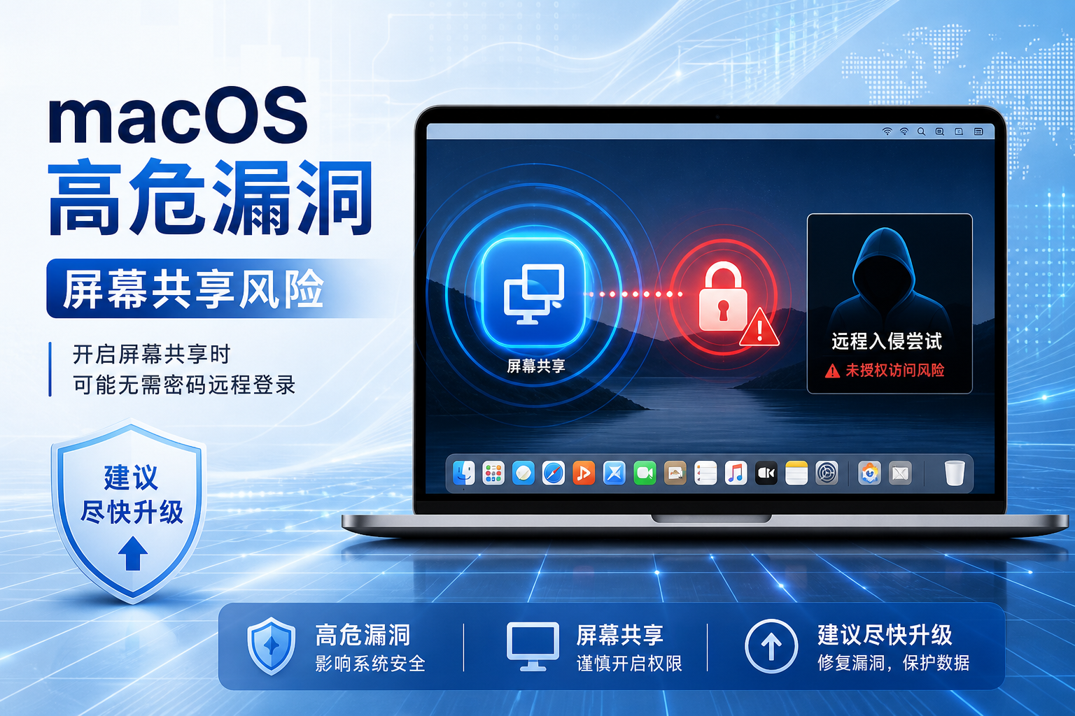 macOS 曝高危漏洞:屏幕共享开启时或可无需密码远程登录