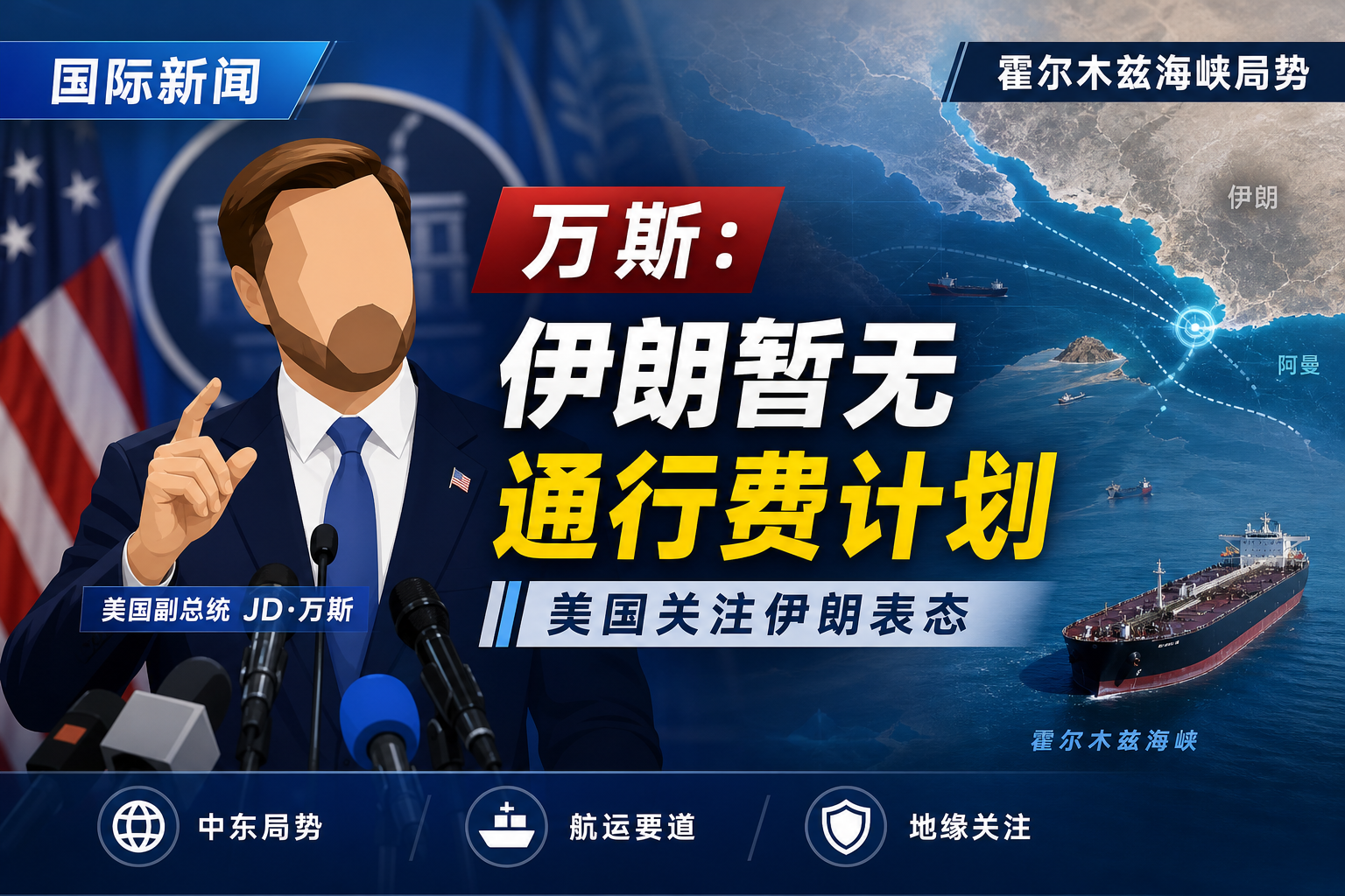 万斯:伊朗已告知美国暂无霍尔木兹海峡通行费计划
