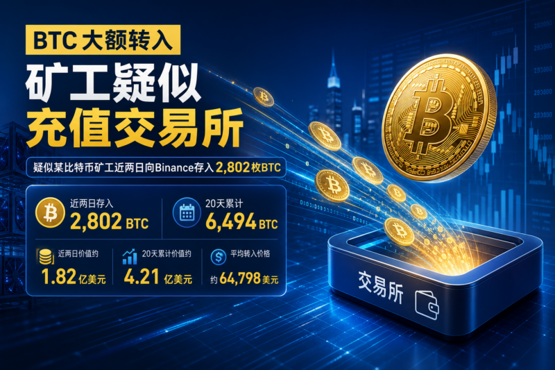 疑似某比特币矿工近两日向 Binance 存入 2,802 枚 BTC-指挥使社区 - 真实线索、热点议题与深度观察