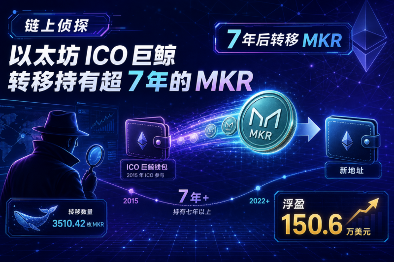 链上侦探|以太坊 ICO 巨鲸转移持有超 7 年的 MKR,浮盈 150.6 万美元-指挥使社区 - 真实线索、热点议题与深度观察