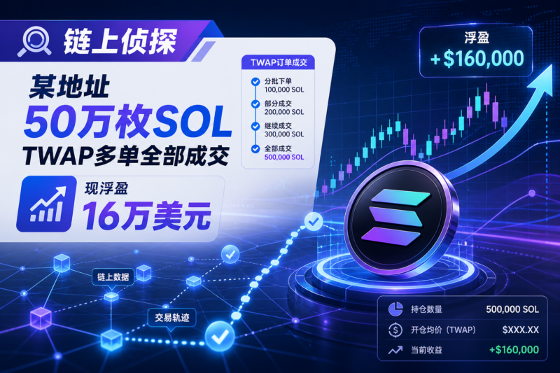 链上侦探|某地址 50 万枚 SOL TWAP 多单全部成交,现浮盈 16 万美元-指挥使社区 - 真实线索、热点议题与深度观察