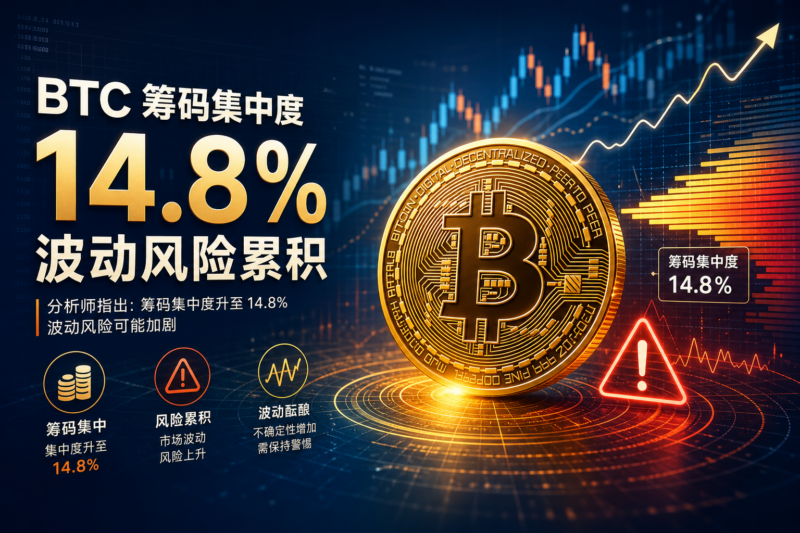 比特币筹码集中度升至 14.8%,波动风险正在累积-指挥使社区 - 真实线索、热点议题与深度观察