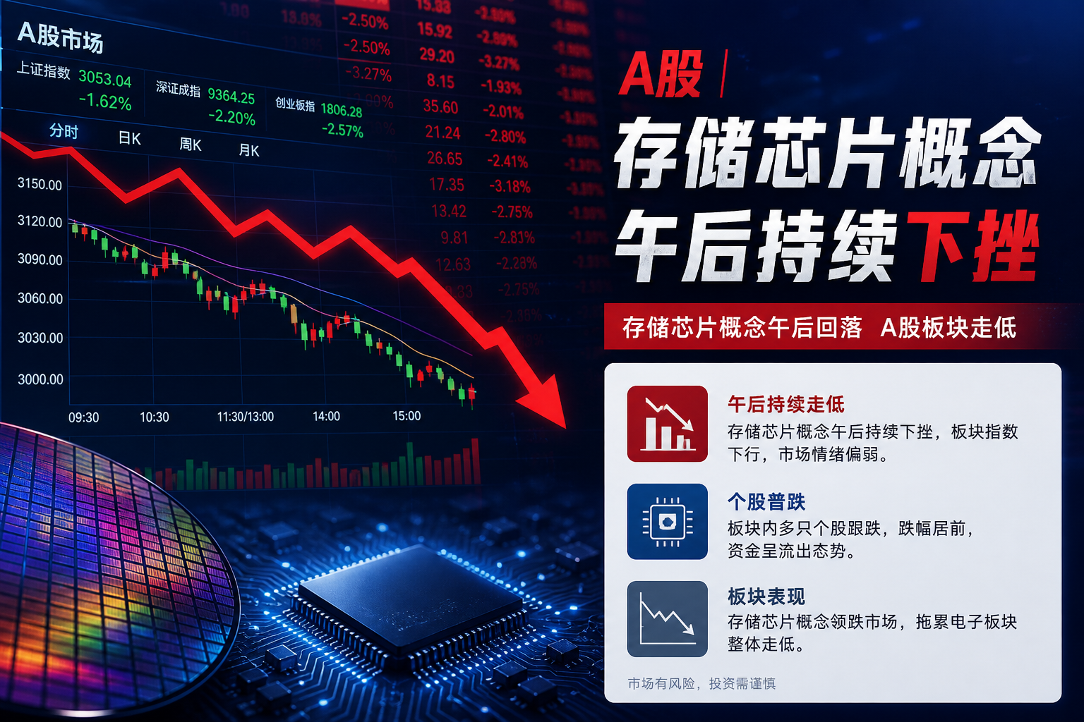 A股存储芯片概念午后持续下挫