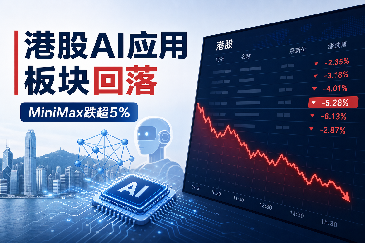 港股 AI 应用板块持续回落,MiniMax 跌超 5%