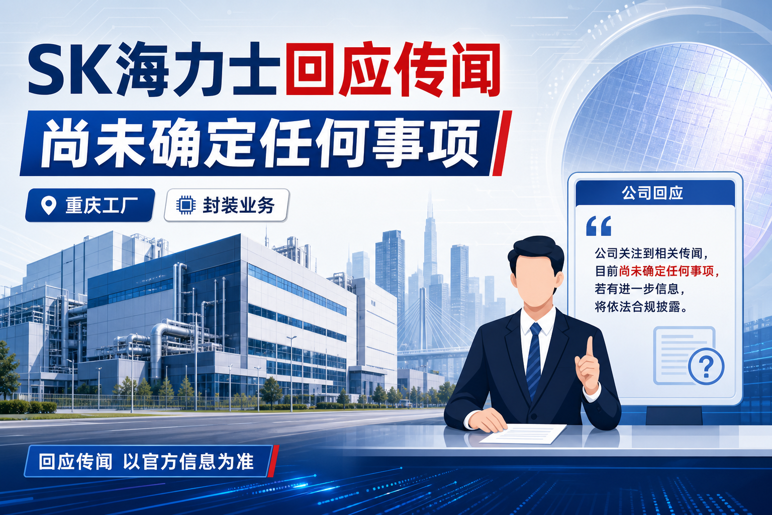 SK海力士回应“考虑出售重庆工厂”传闻：尚未确定任何事项