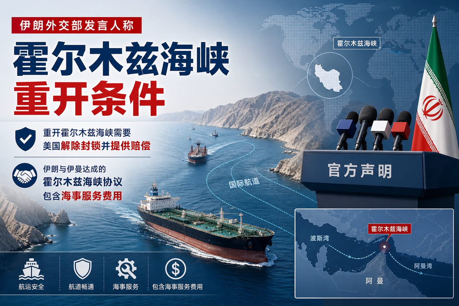 伊朗外交部发言人:重开霍尔木兹海峡需美国解除封锁并提供赔偿