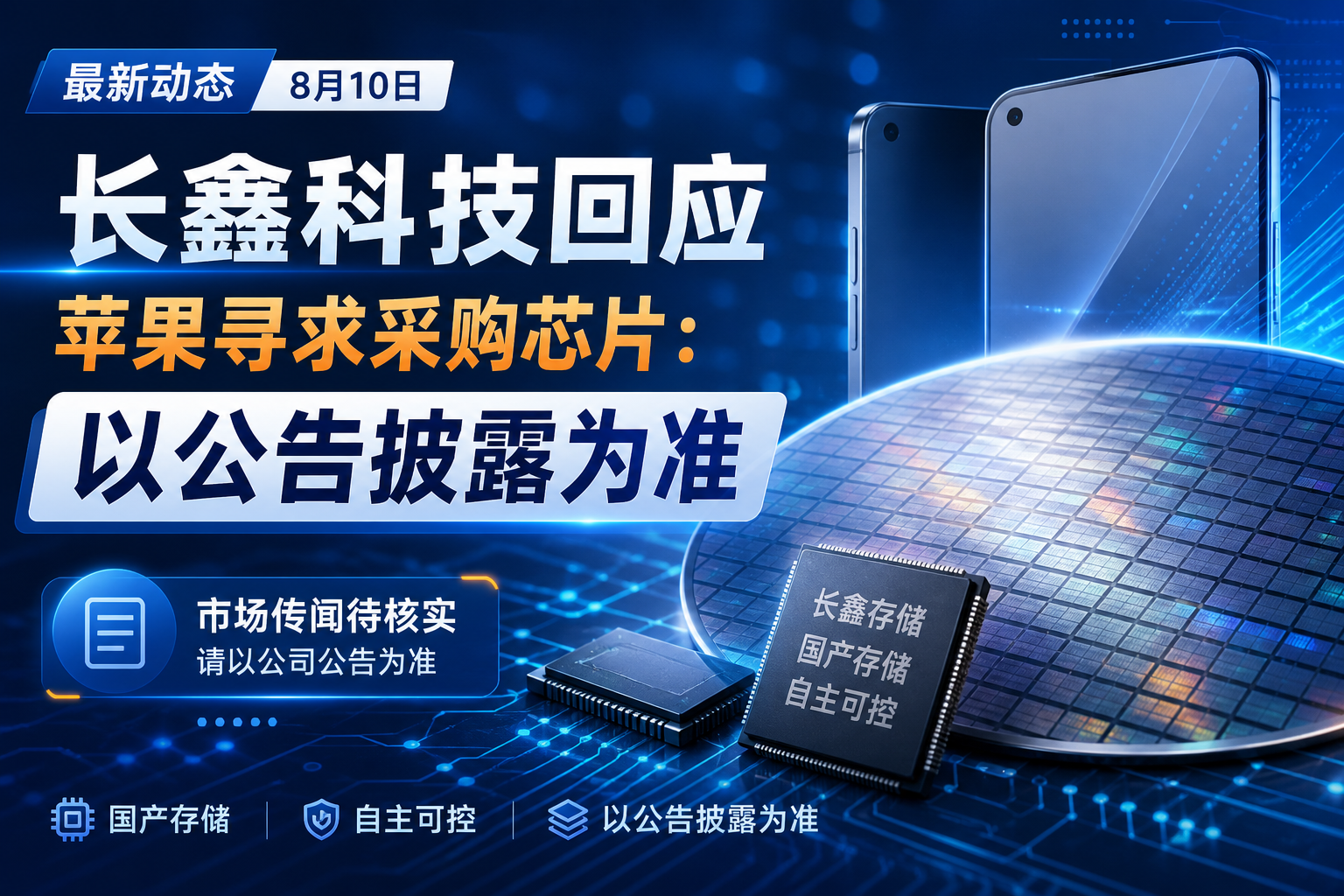 长鑫科技回应苹果寻求采购芯片:以公告披露为准