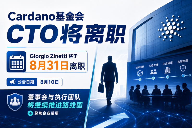 Cardano 基金会 CTO 将于 8 月 31 日离职-指挥使社区 - 真实线索、热点议题与深度观察