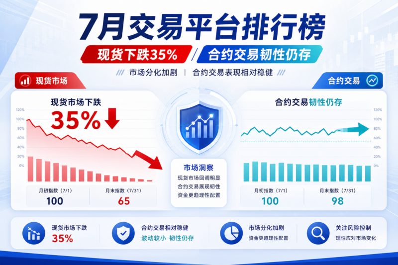 7月交易平台排行榜:现货市场下跌35%,合约交易尚存韧性-指挥使社区 - 真实线索、热点议题与深度观察