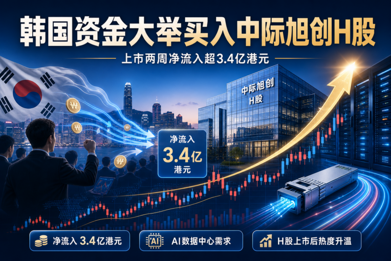 韩国投资者大举买入中际旭创 H 股,上市两周净流入超 3.4 亿港元-指挥使社区 - 真实线索、热点议题与深度观察