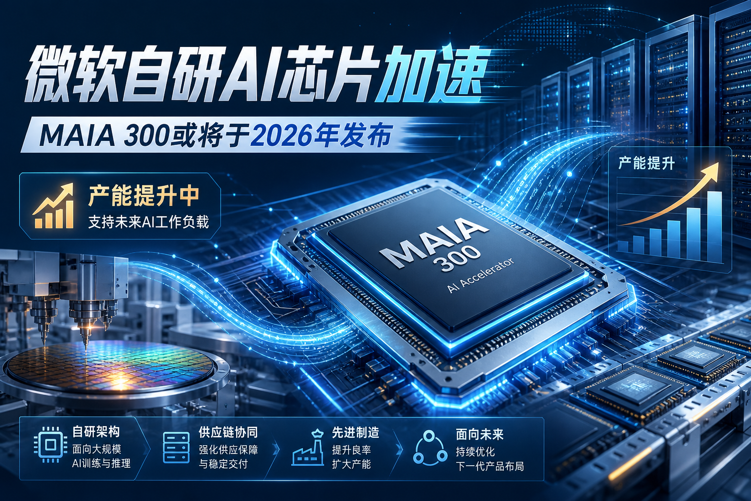 微软计划提升自研 AI 芯片产量,下一代 MAIA 300 或于 2026 年 9 月发布