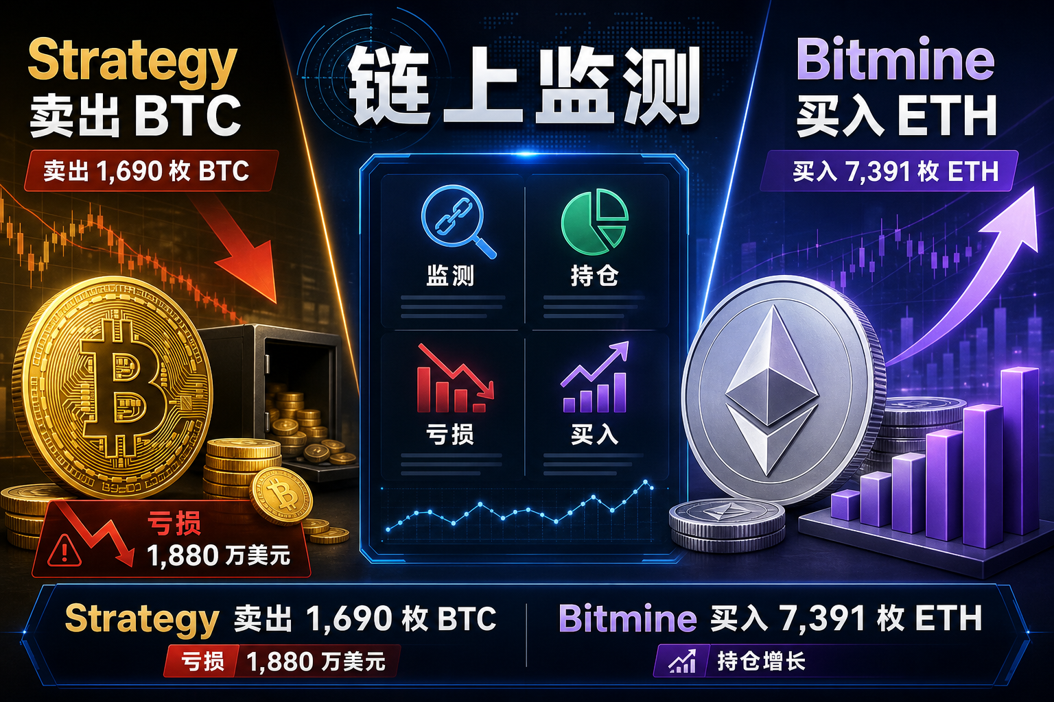 链上监测：Strategy 上周卖出 1,690 枚 BTC，亏损 1,880 万美元