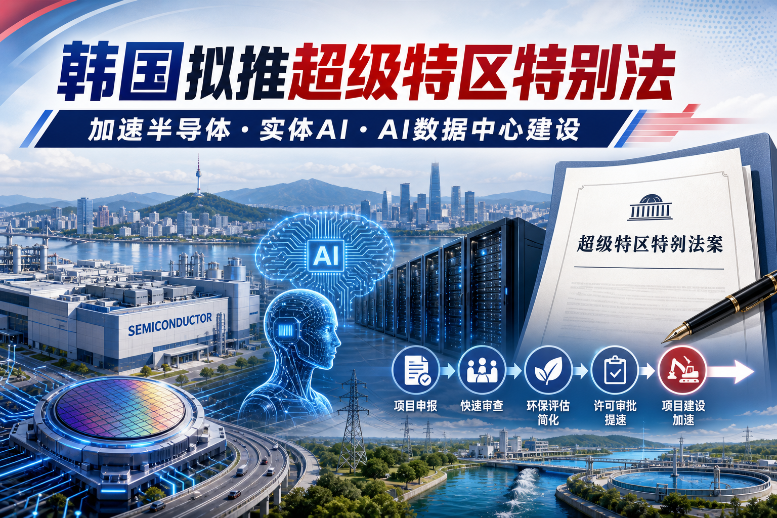 韩国拟推“超级特区特别法”,加速半导体、实体 AI 及 AI 数据中心建设