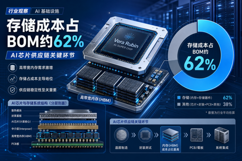 高盛:英伟达下一代 Vera Rubin 超级芯片中存储成本占 BOM 约 62%-指挥使社区 - 真实线索、热点议题与深度观察