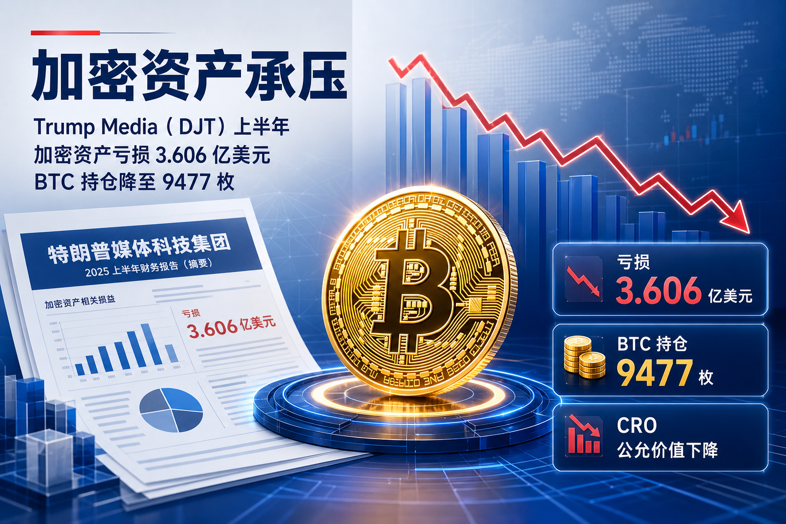 Trump Media 上半年加密资产亏损 3.606 亿美元,BTC 持仓降至 9477 枚