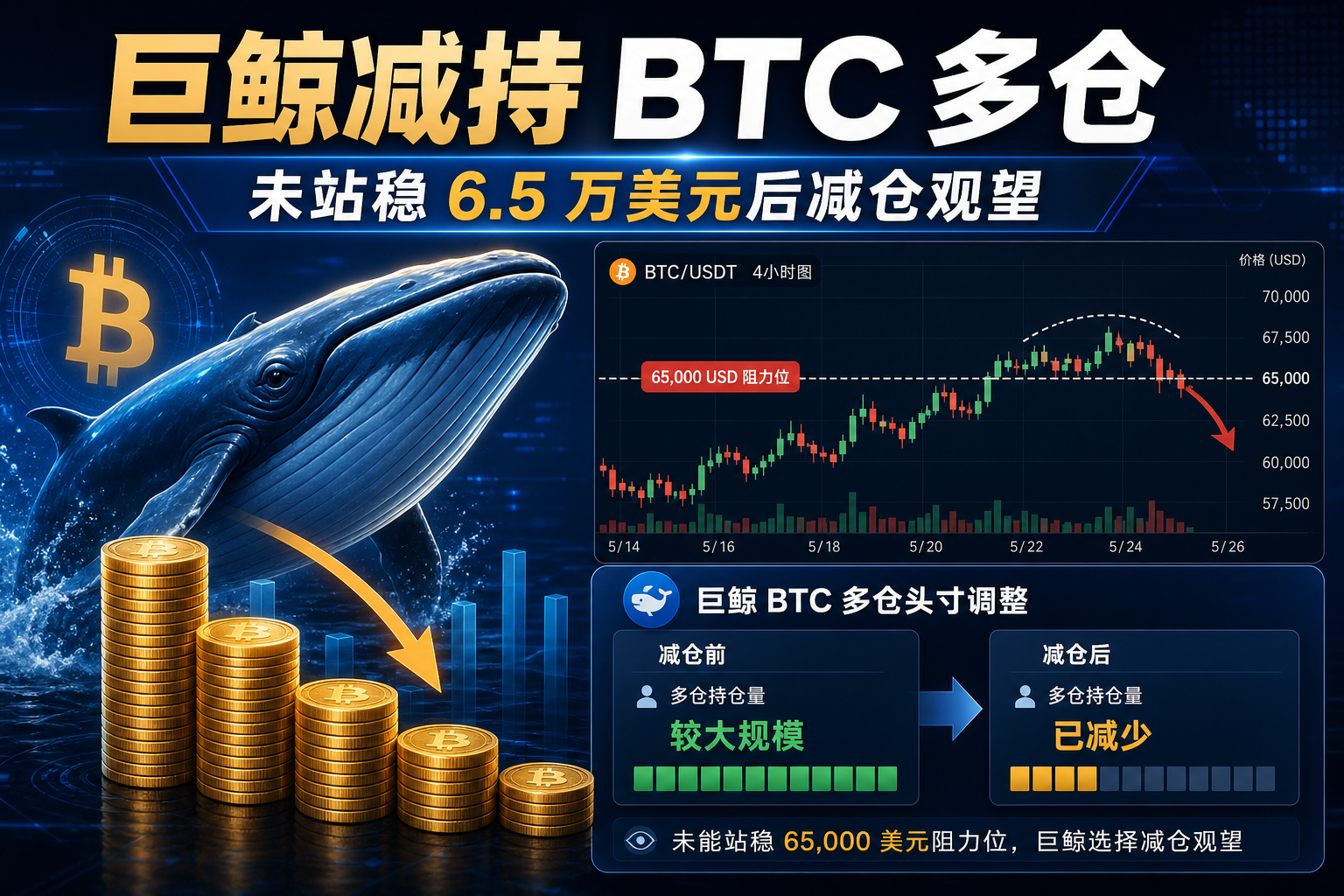 巨鲸「先定10个大目标」减持三分之二比特币多仓