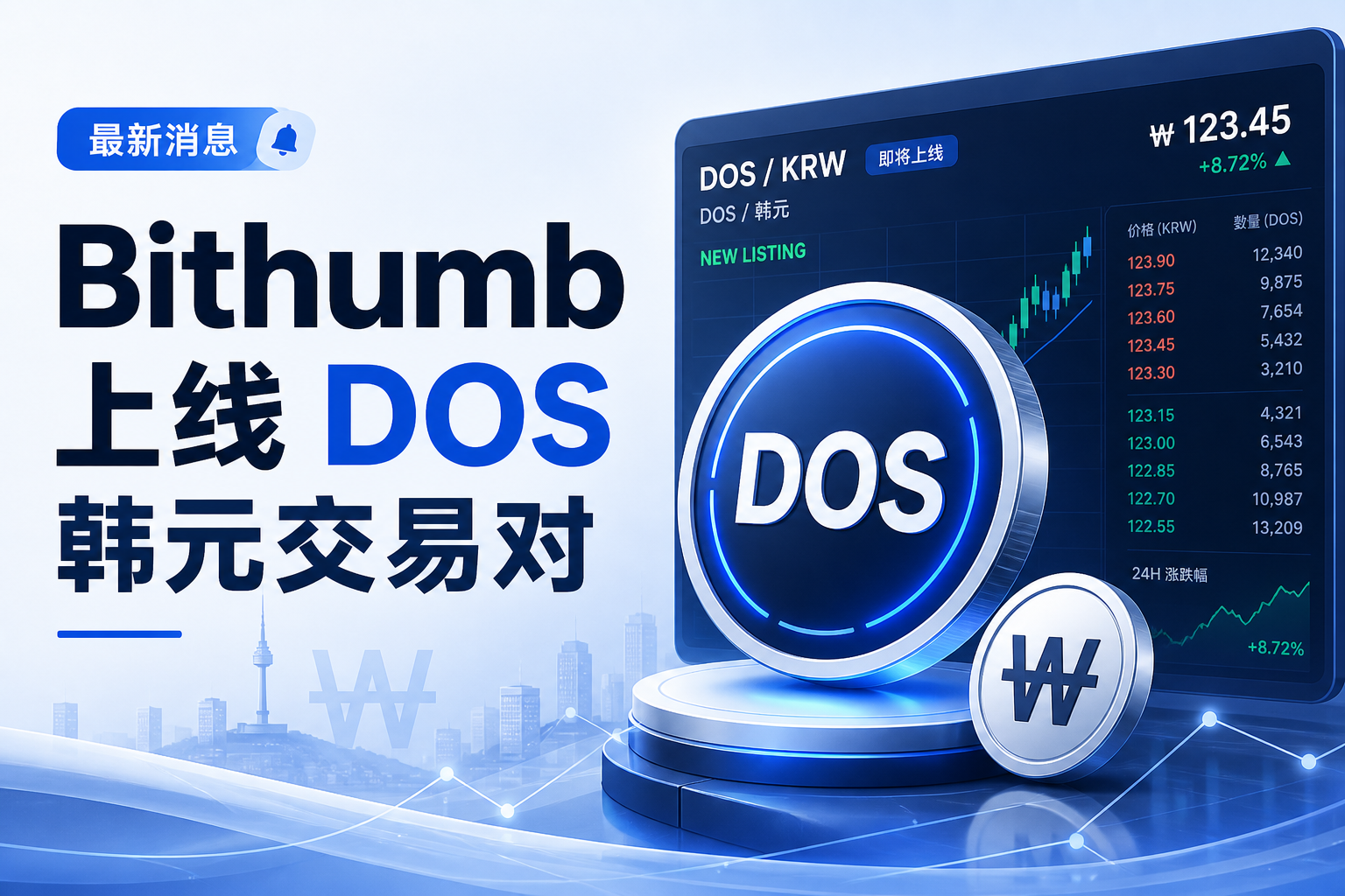 Bithumb 将上线 DOS 韩元交易对