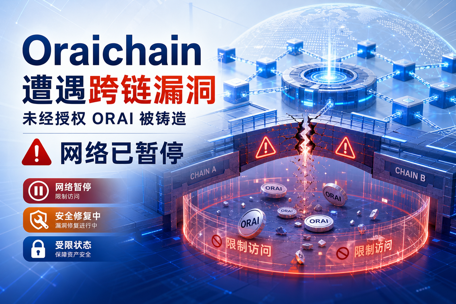Oraichain 遭遇跨链漏洞,未经授权 ORAI 被铸造,网络已暂停